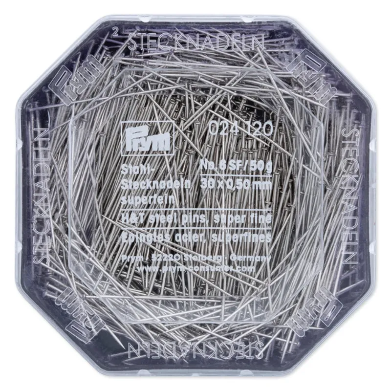 Knappnålar 30 x 0,50 mm silver (50 gram)